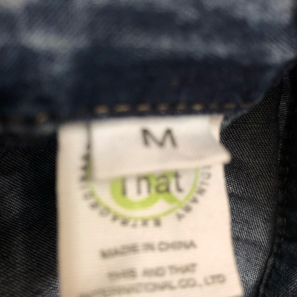 Soft denim button down shirt with sparkles - Picture 3 of 3